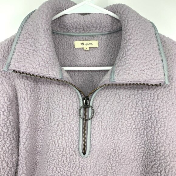 Madewell Jacket Popover Polartec Fleece Purple Long Sleeve Pocket - Picture 4 of 12